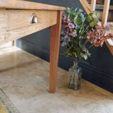 Solid oak farmhouse table, gilded and patinated, two drawers, 260 x 100 cm