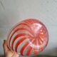 Blown glass vase with red spirals - Murano