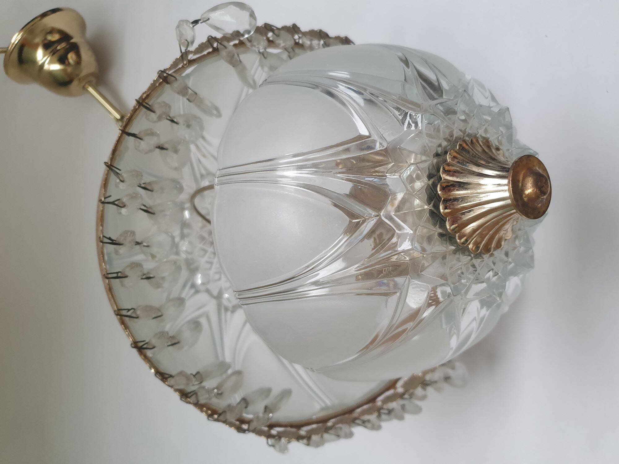 Large vintage ball chandelier with tassels