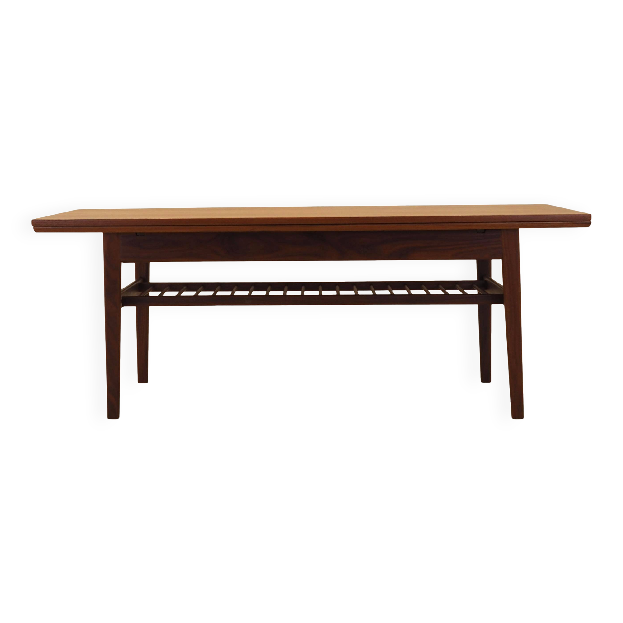 Danish teak coffee table with shelf, 1960s
