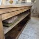 Comptoir de commerce 1950 bois pin 211cm