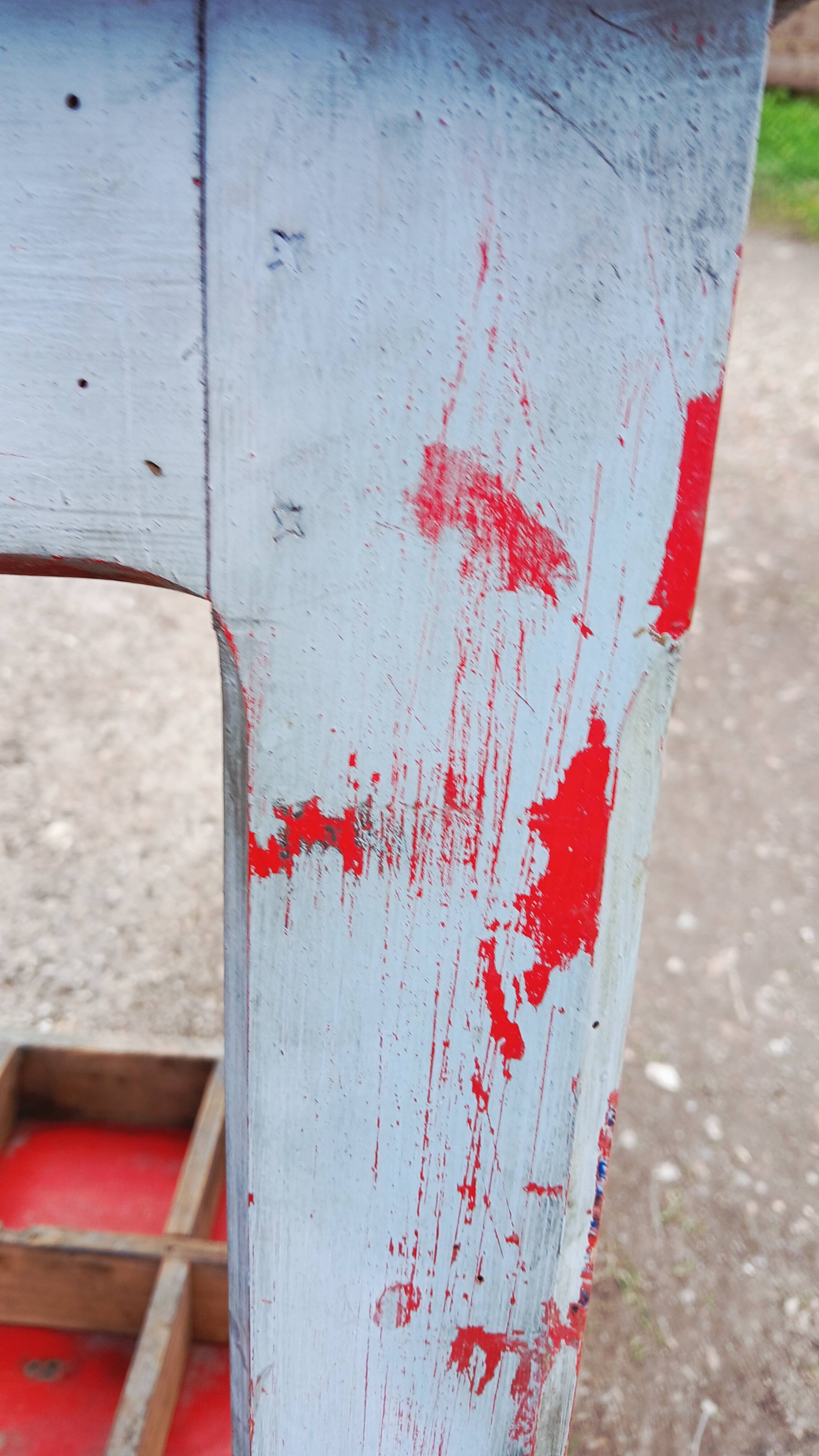 Small old garage workbench