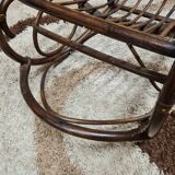 Rocking-chair en bambou rotin 1970 vintage