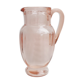 Pink glass pitcher