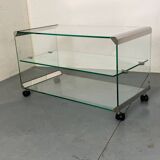 Table d'appoint vintage en verre Space Age par Gallotti & Radice, Italie 1970