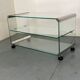 Table d'appoint vintage en verre Space Age par Gallotti & Radice, Italie 1970