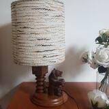 Wooden bear lamp