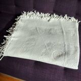 Bedspread in woven white cotton, double bed