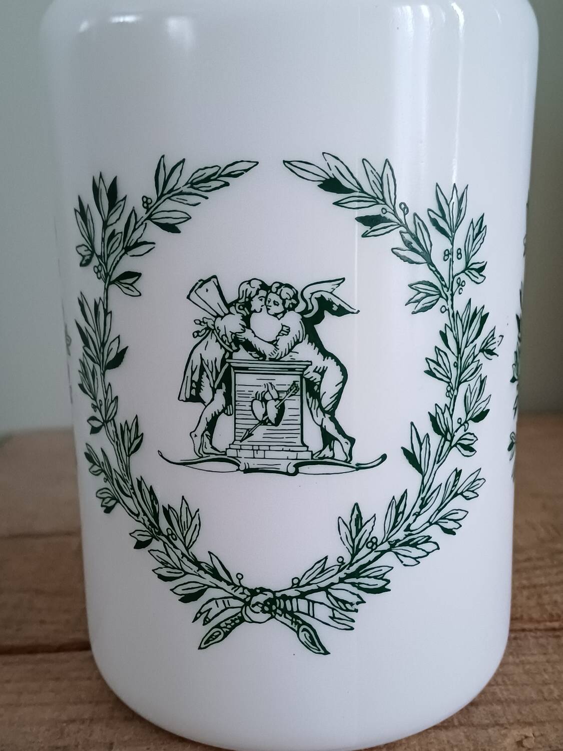 Italian opal glass jar