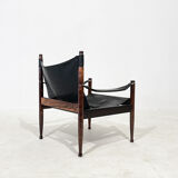 Erik Wørts for Niels Eilersen rosewood and leather lounge chair