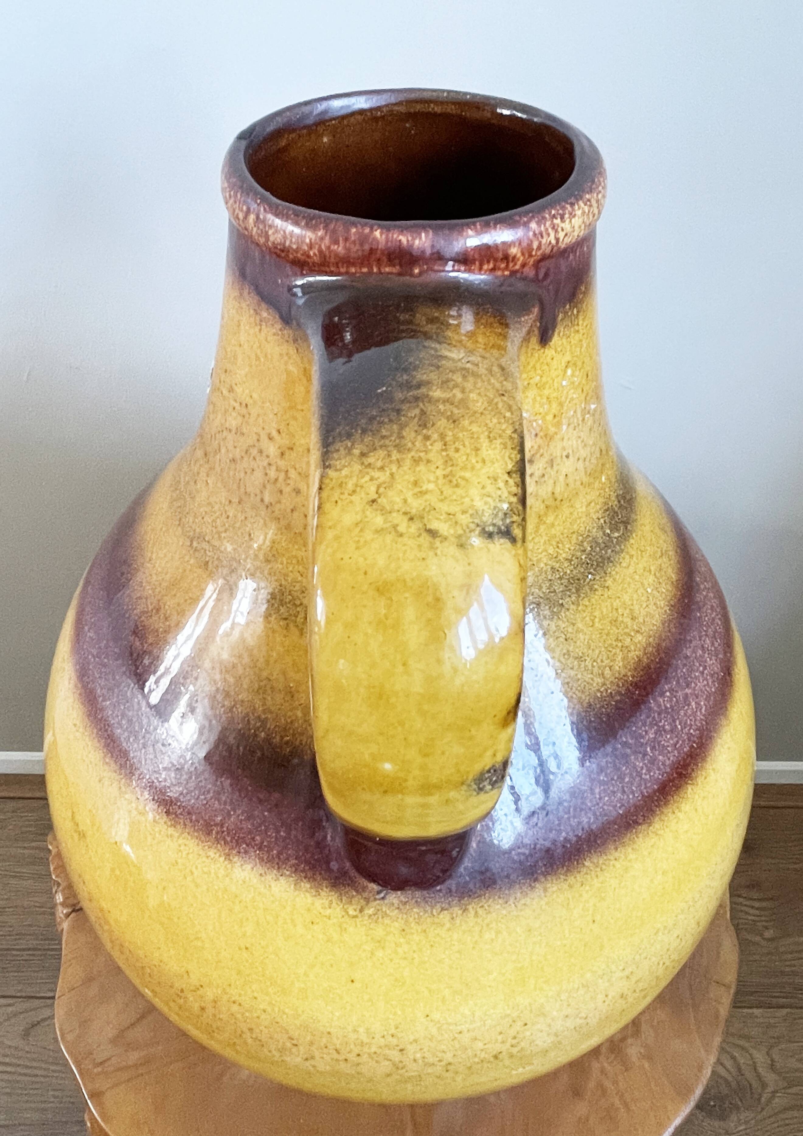 Fritz van Daalen 4736-35 Fat-Lava Vase, Vintage Mid-Century Ceramic Vase from West Germany