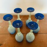 Ensemble de 6 verres à pied en pâte de verre