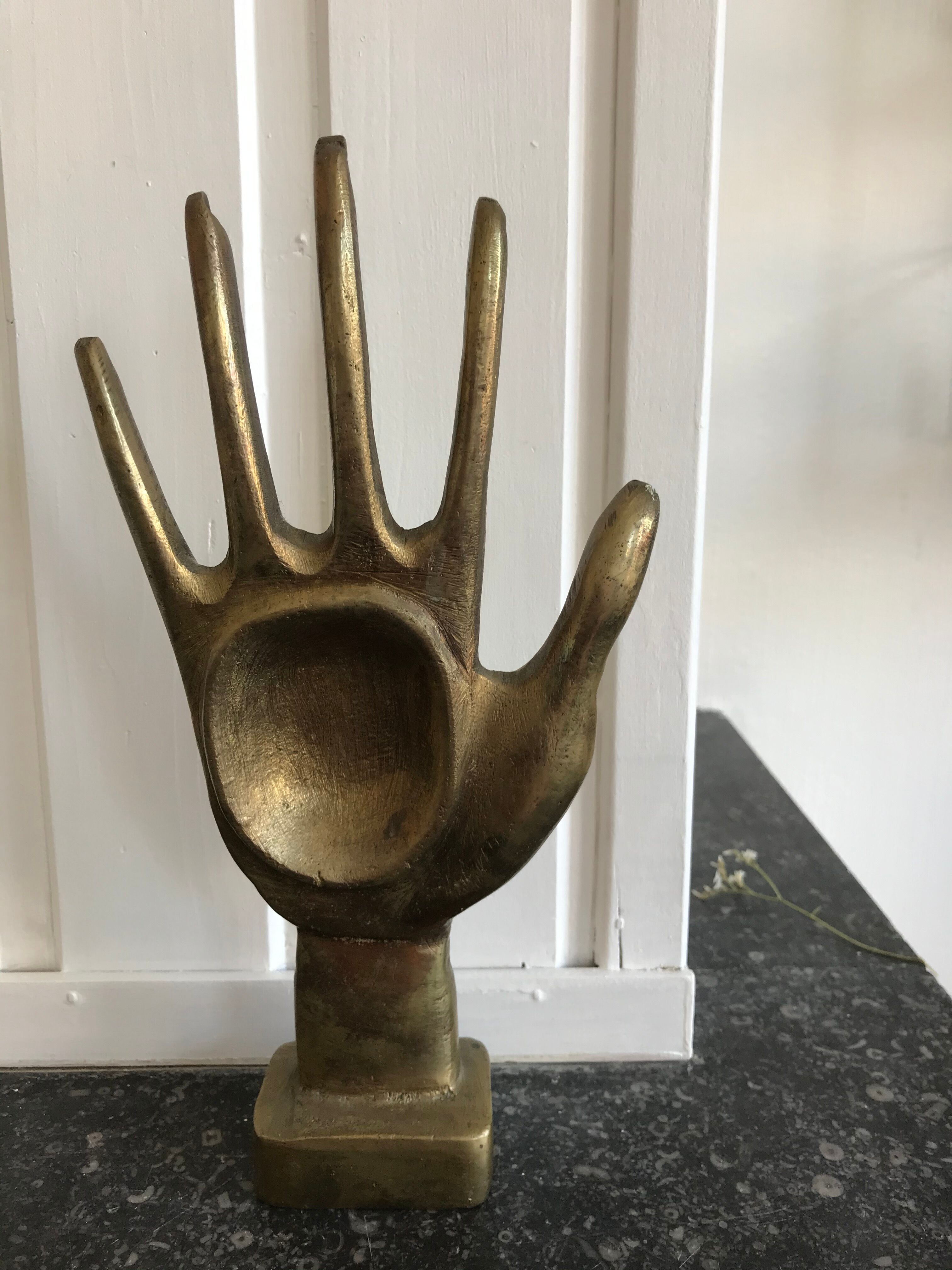 Bronze hand trinket bowl