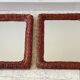 Paire de miroirs rotin osier vintage