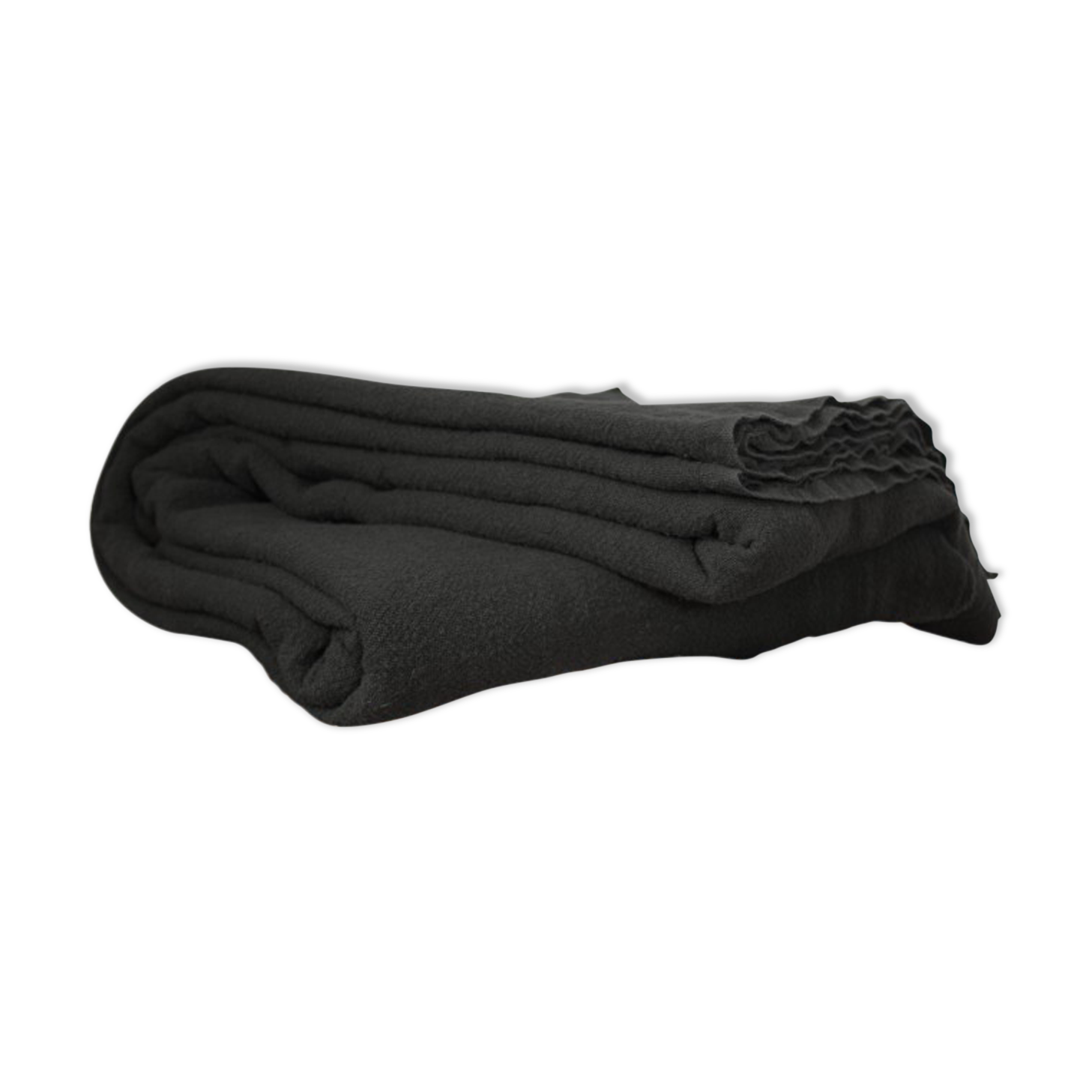 Black raw linen tablecloth