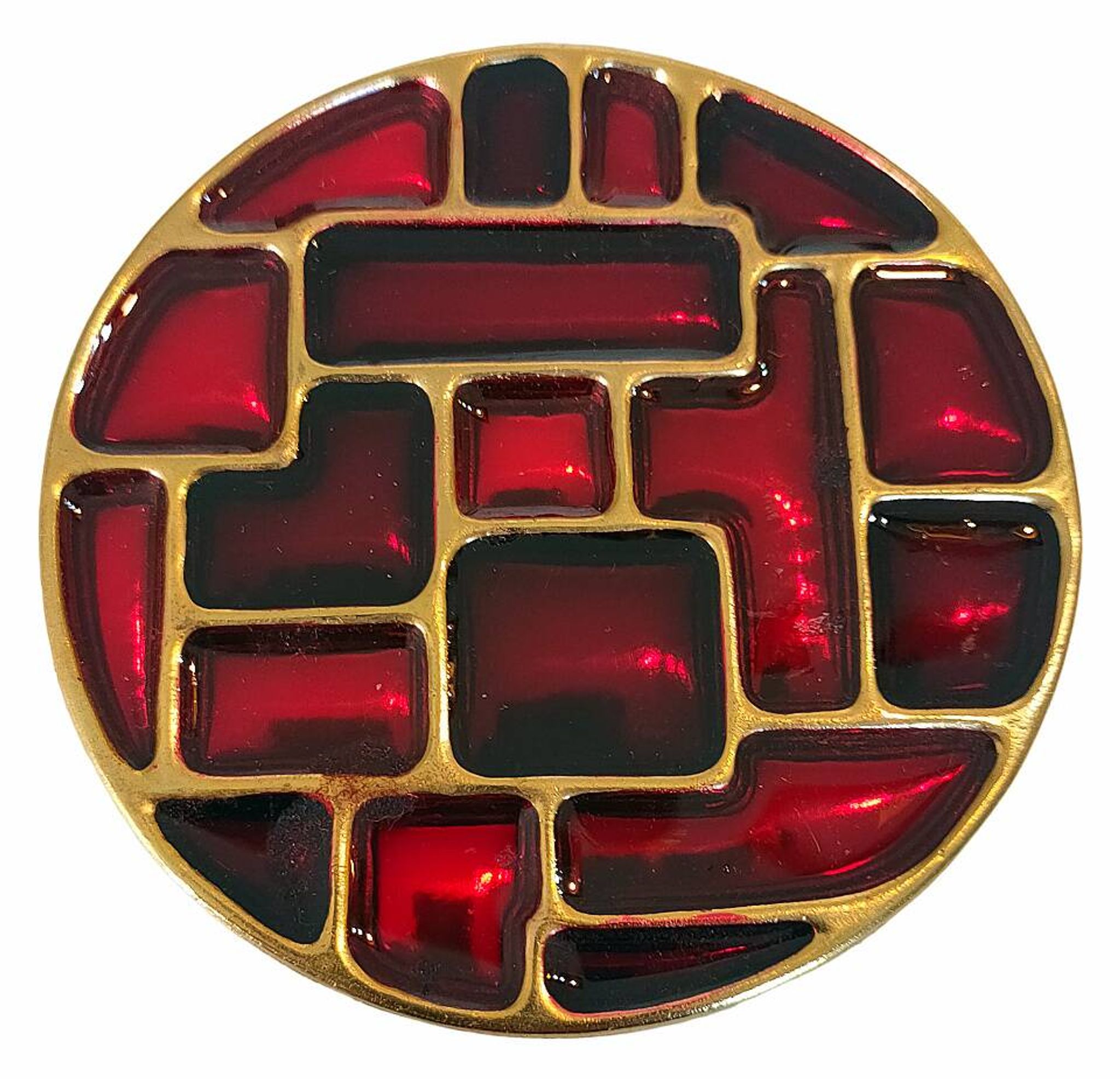 6 vintage cloisonné coasters in the style of mithé espelt, m. de crécy, ...