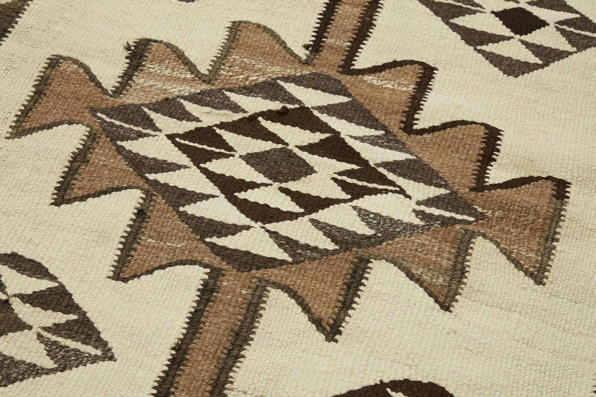 Turkish Handwoven Vintage Herki Kilim 100 cm x 363 cm