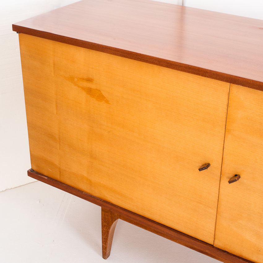 Buffet - vintage sideboard in two tones of wood - France, 1960s