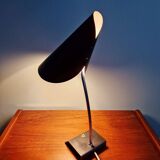 Chrome and black lacquered metal desk lamp, design by Josef Hurka, Napako, 1950.