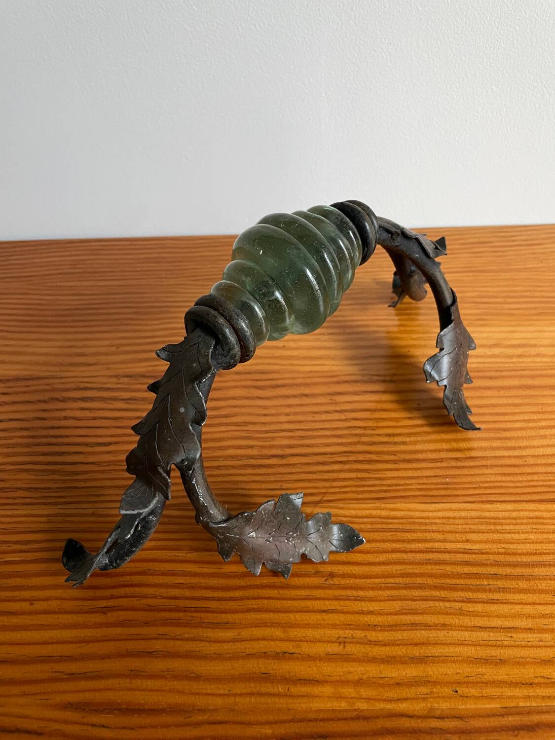 Wrought iron and glass door handle