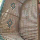 Sofa bench. Vintage rattan