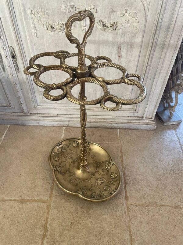 Porte-parapluie en laiton massif style Art nouveau