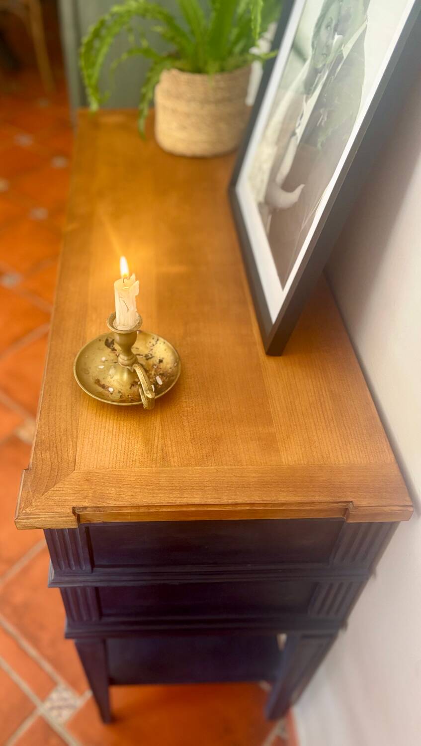 Console Louis XVI Oxford Navy – Meuble peint à la main vintage