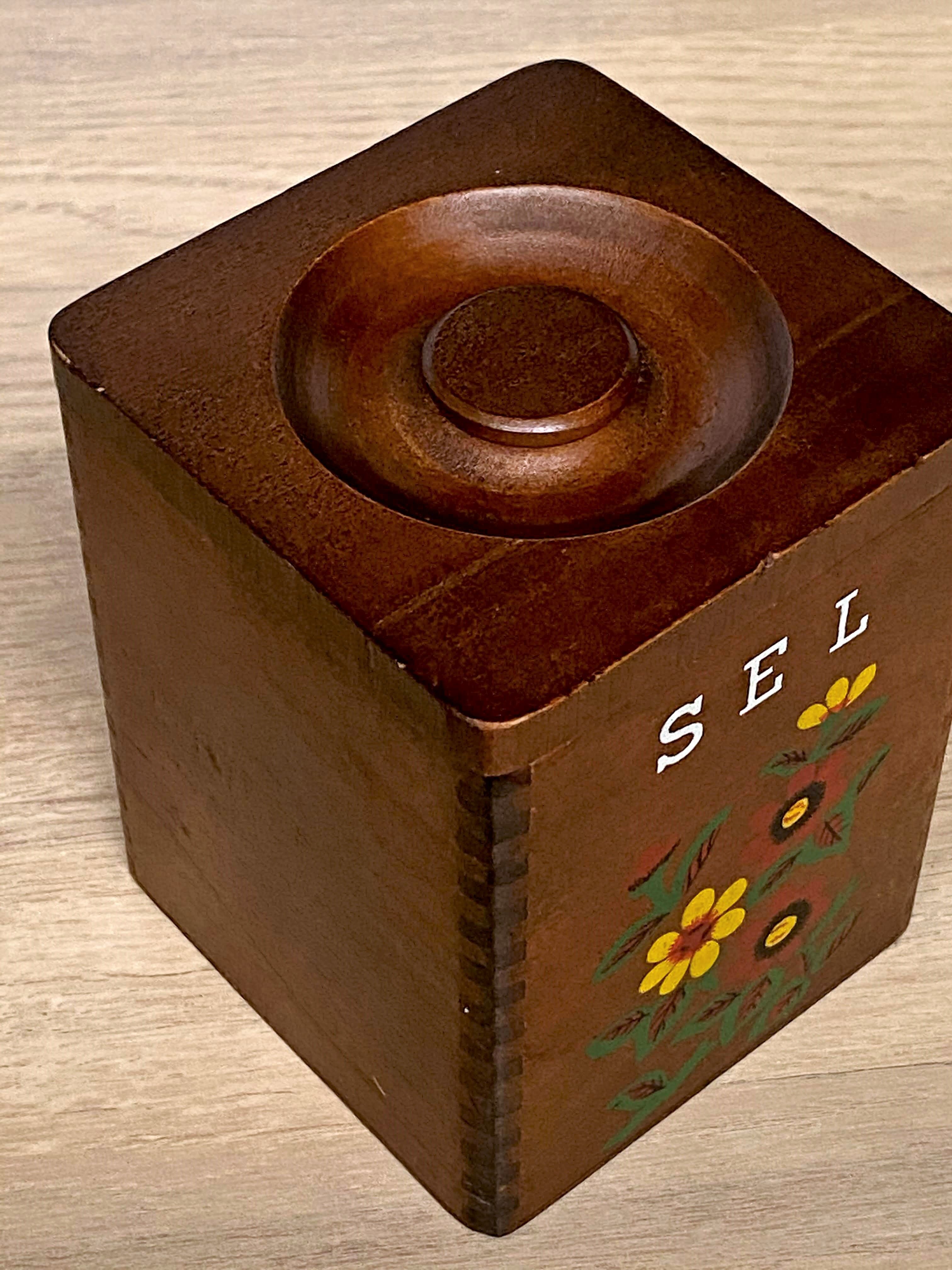 Série de 4 pots à épices en bois