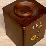 Set of 4 wooden spice jars