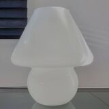 Vintage mushroom table lamp, Hustadt Leuchten, in opaline glass model L 1970.