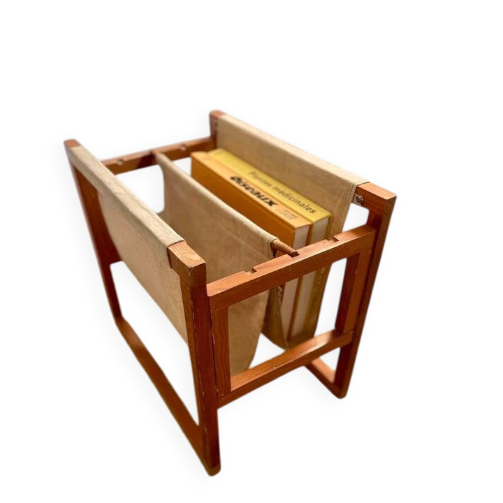 Vintage wooden magazine rack