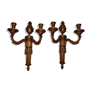 Appliques flambeaux en - bronze style louis