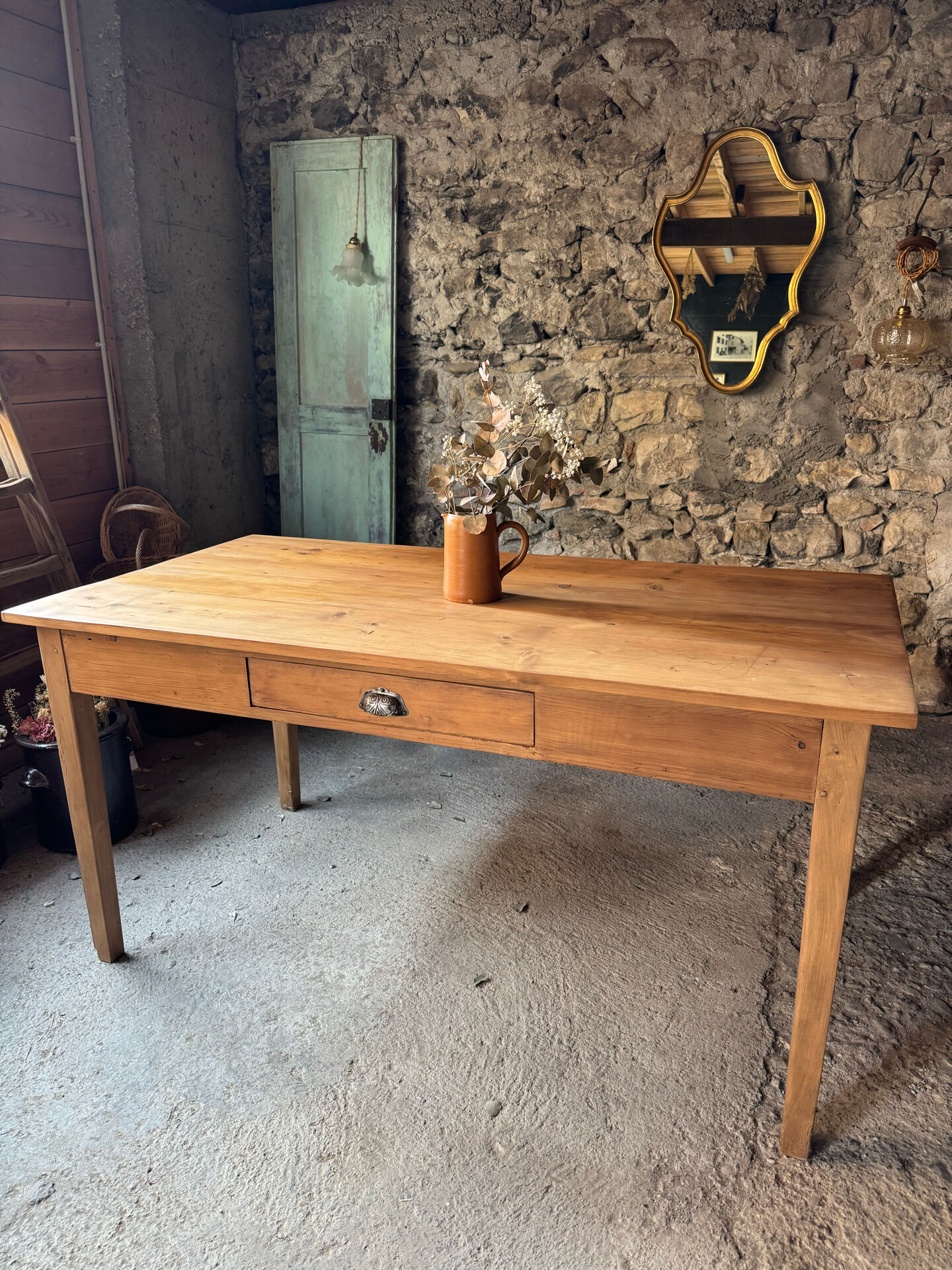 Old solid wood table