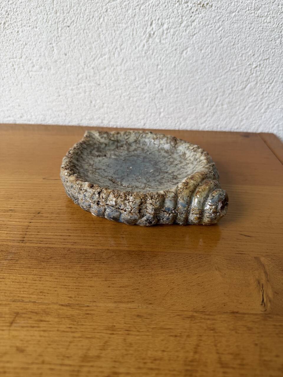 Shell-shaped ceramic glazed catchall