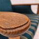 1970s, Danish highback armchair, furniture wool, solid oak wood.