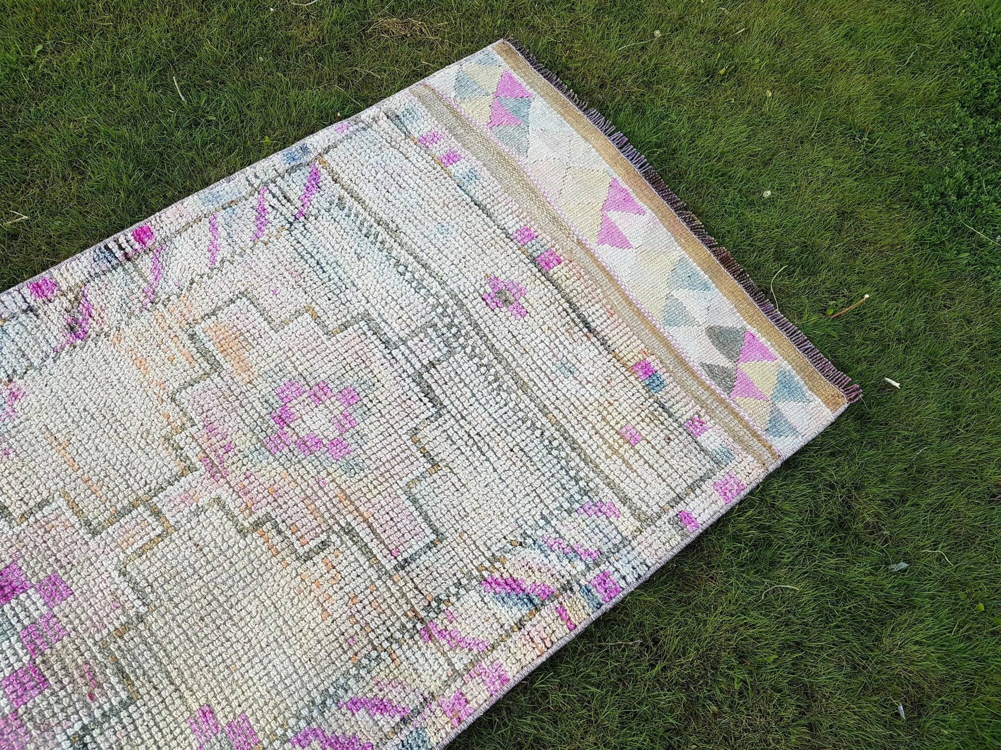 Vintage Turkish hallway rug 80x360 cm