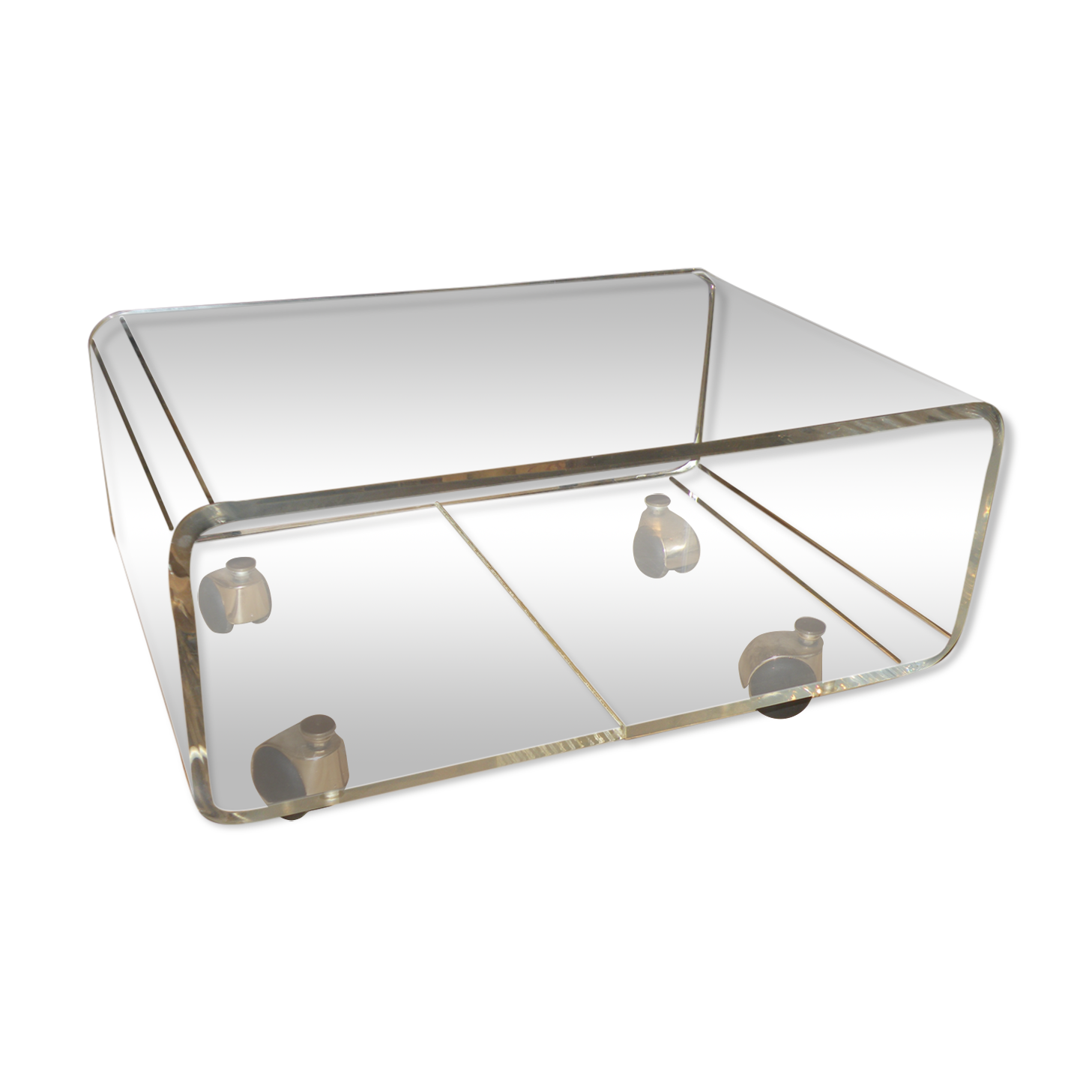 Coffee table on wheels 1970, design David Lange, Les invisible du Marais