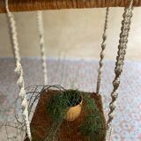 Bamboo and macrame plant holder