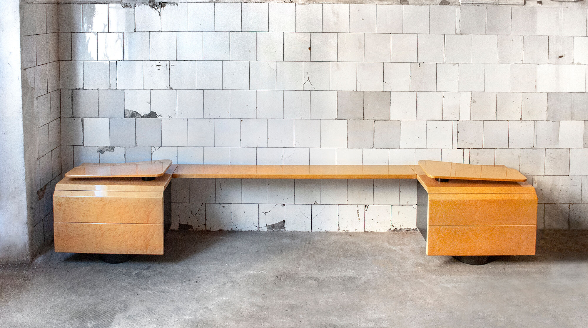 Pair of bedside tables by Giovanni Offredi for Saporiti Italia 1970s