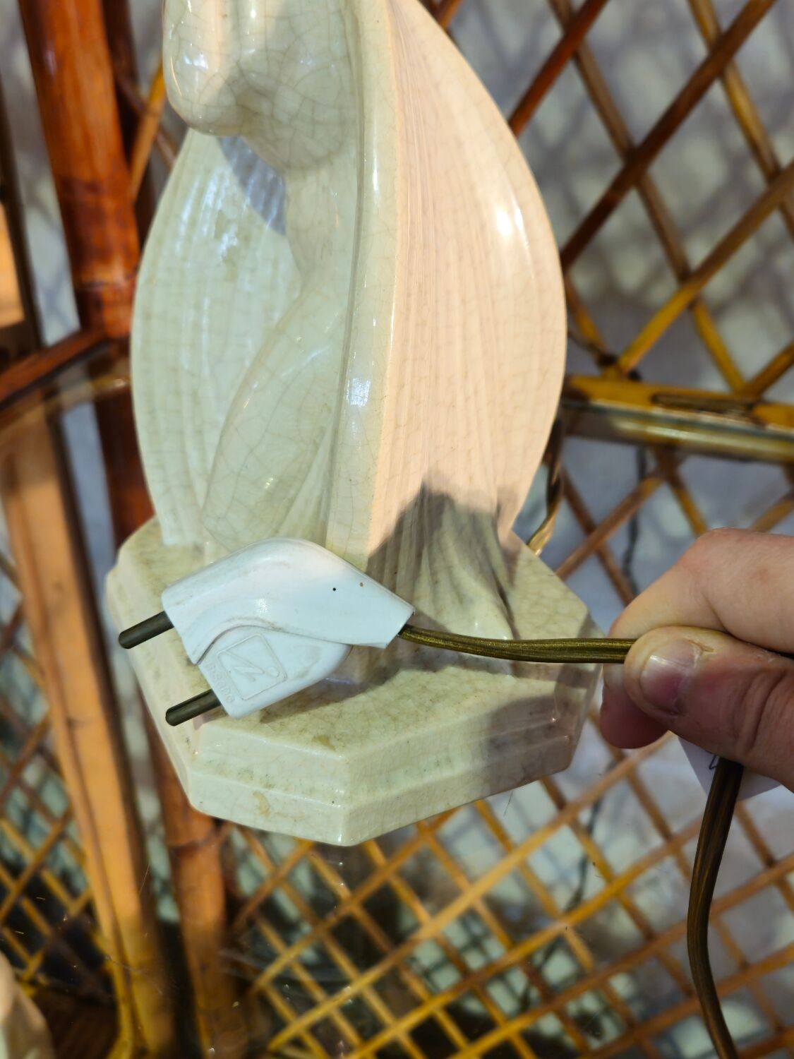 Lampe Céramique Art Déco 1930 Signé Fontinelle