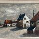 Original Swedish Oil on Canvas – "Houses", Unknown Author – Signed, Vintage and Framed – 61 x 51 cm (24 x 20 inches)