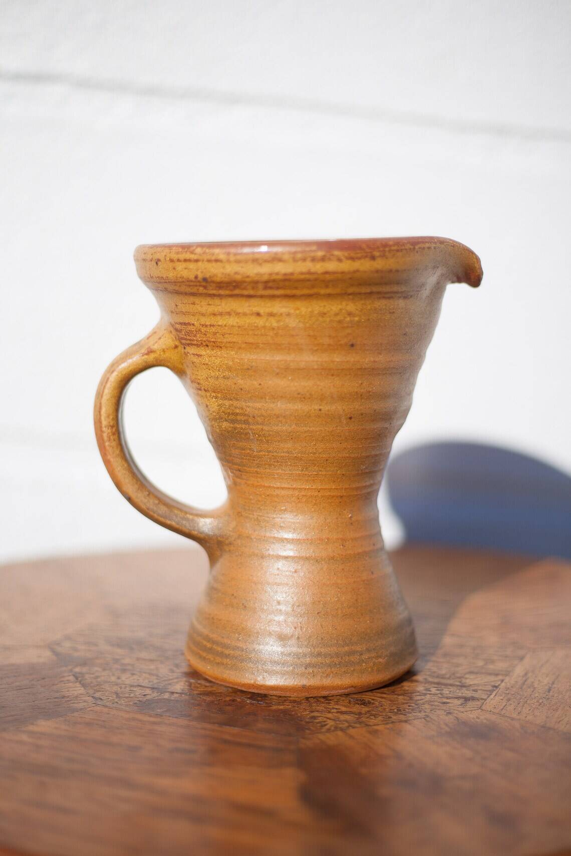 Vintage pitcher, vintage jug, pottery signed Paul Igom Bavil?, artisanal pottery, carafe, vase