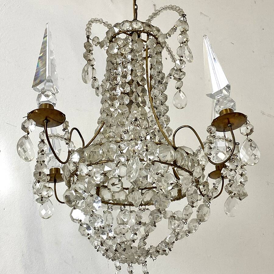 Early 20th century chandelier in bohemian crystal
