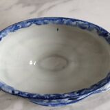 Antique sauceboat signed Creil et Montereau, Flora LM et Cie