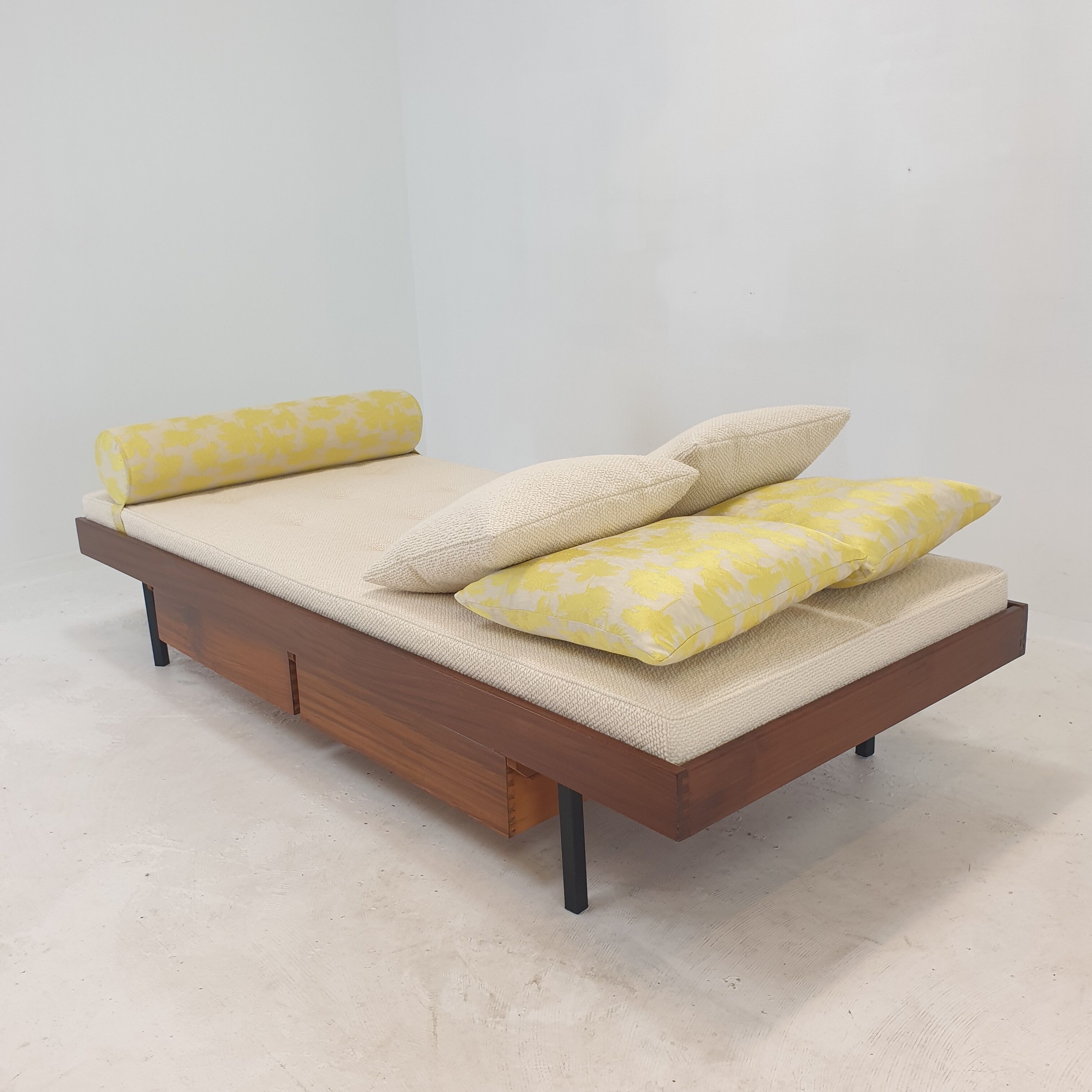 Teak Daybed with Dedar Cushions and Bolster, 1960s