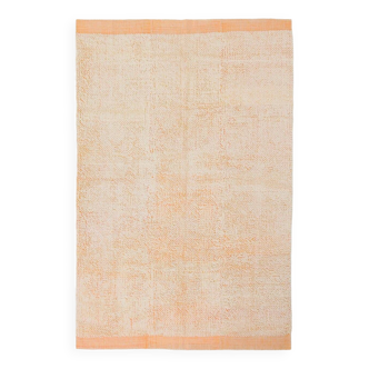 6x10 Pale Salmon Beige Handmade Contemporary Vintage Rug