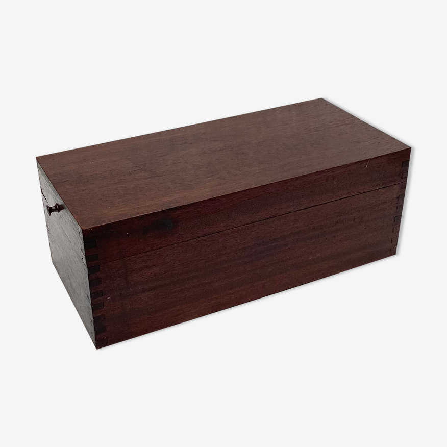 Boîte à fiche en bois avec fermeture en laiton | Selency