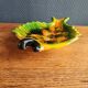 Vintage Fish Plate in Barbotine – Yellow Fish Serving Dish