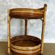 2-tiered round bamboo bar cart in the style of Vivai del Sud, Italy, 1960s