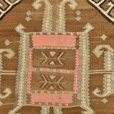 Brown & Beige Tribal Turkish Kilim Rug 132x200Cm SK 35210